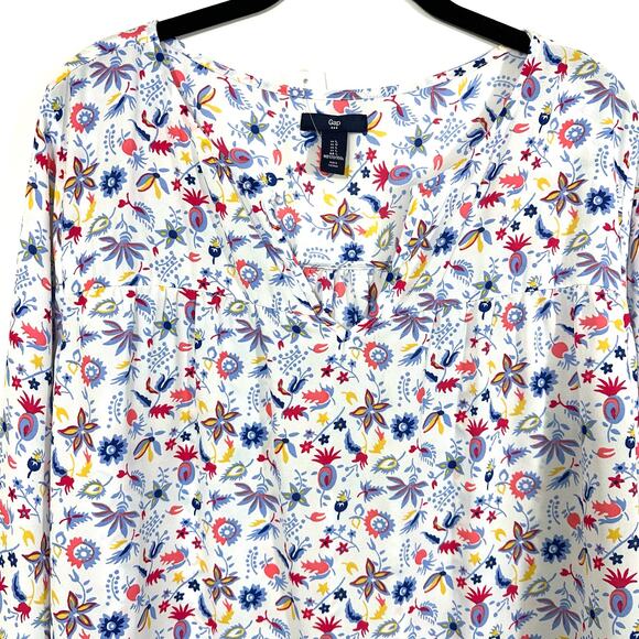 GAP Floral Long Sleeve Blouse Top Large NWT - Picture 3 of 11